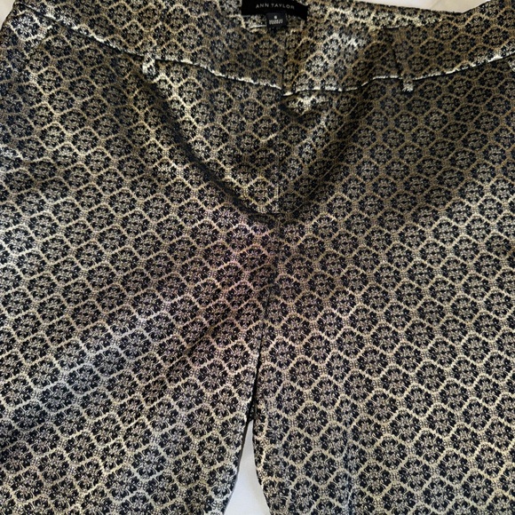 Ann Taylor Black and Gold Jacquard Pants Size 8 - Picture 6 of 11